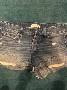 Abercrombie & Fitch Light Blue Distressed Denim Cutoff Shorts